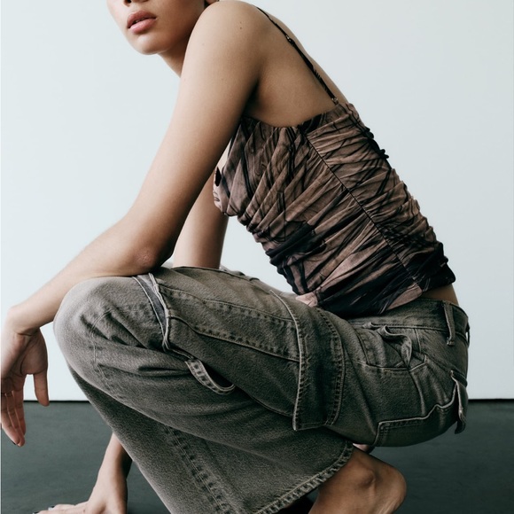 Zara printed tulle top - Picture 6 of 15